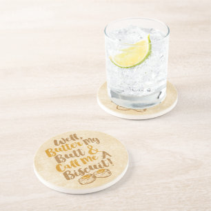 Nou, sla m'n buik en noem me een koekje. zandsteen onderzetter