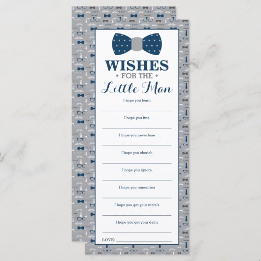 Nou wil Kaart, Baby shower, klein Man (Voorkant / Achterkant)