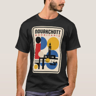 Nouakchott Mauritanië Retro Abstract Reisontwerp T-shirt