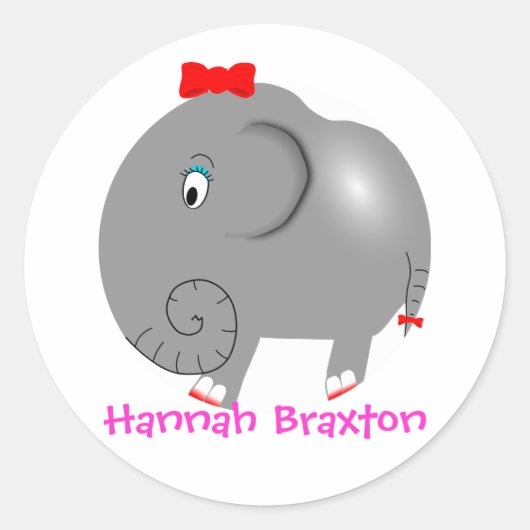 N'oubliez jamais éléphant Étiquette de nom personn (Devant)