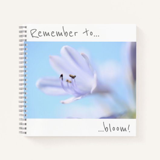 N'oubliez pas de fleurir Cahier Fleur Violette Ble (Devant)