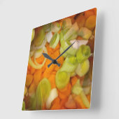 "N'oubliez pas de préparer la veg." Horloge murale (Angle)