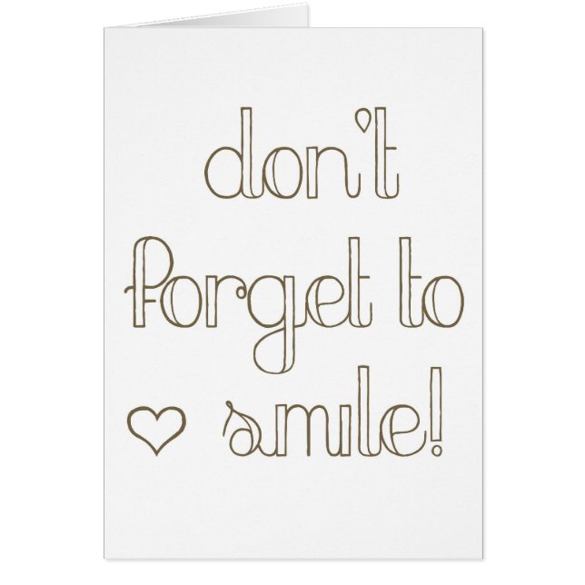 N'oubliez pas de sourire carte de dessous de verre (Devant)
