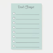 N'oubliez pas les notes de post-it (Devant)