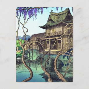 Nouet Noel Kameido shin hanga japans landschap Feestdagenkaart