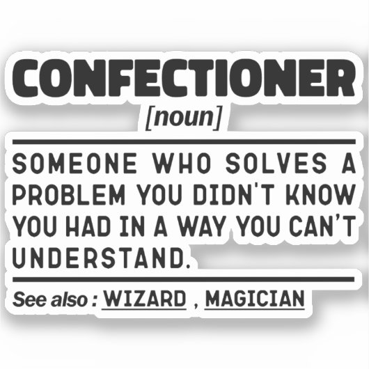 Noun Baking Lover Bakery Sarcastic Sticker (Voorkant)