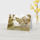 Nounou vintage Et Carte pour notes de bébé (Fleur jaune)