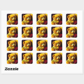 Nounours avec Autocollant Rose (Feuille)
