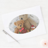 Nounours avec étiquette cadeau de Noël (Enveloppe)