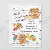 Nounours de fête d'anniversaire Invitation d'anniv (Devant)