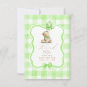 Nounours en peluche vert Gingham Merci (Devant)