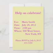 Nounours Invitations (Dos)