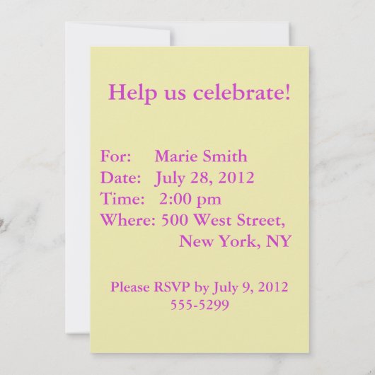 Nounours Invitations (Dos)