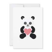 Nounours panda avec carte coeur