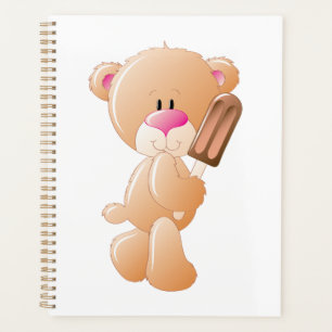 Nounours tenant une glace au chocolat en popsicle