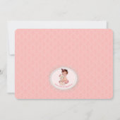 Nounours vintage Girls Baby Shower Invitations (Dos)