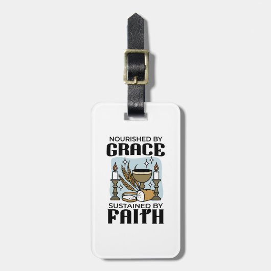 Nourished by Grace, Sustained by Faith Design Bagagelabel (Voorkant verticaal)