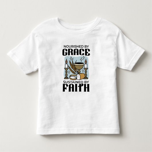 Nourished by Grace, Sustained by Faith Design Kinder Shirts (Voorkant)