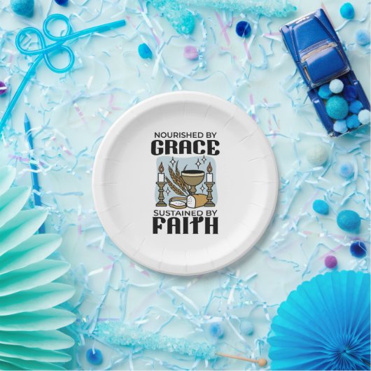 Nourished by Grace, Sustained by Faith Design Papieren Bordje (Feest)