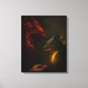 Nourrir le bon loup – Toile symbolique