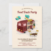 Nourriture Camion Anniversaire Fête Invitation (Devant)