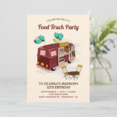 Nourriture Camion Anniversaire Fête Invitation (Debout devant)