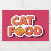 Nourriture de chat, Sticker pour conteneur aliment (Étiquettes simples)