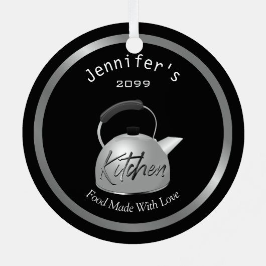 Nourriture Faite Avec Amour Teapot Ornement de Noë (Verso)