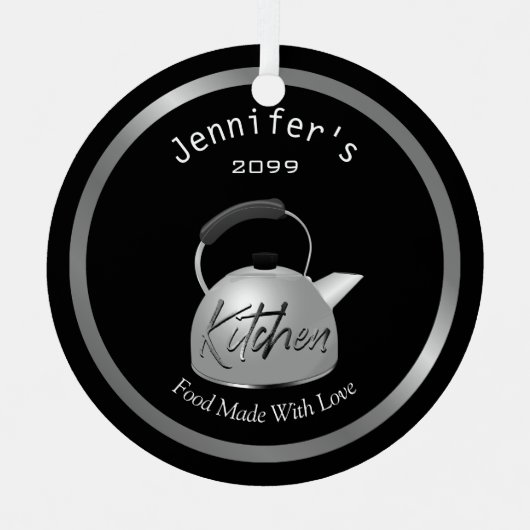 Nourriture Faite Avec Amour Teapot Ornement de Noë (Recto)