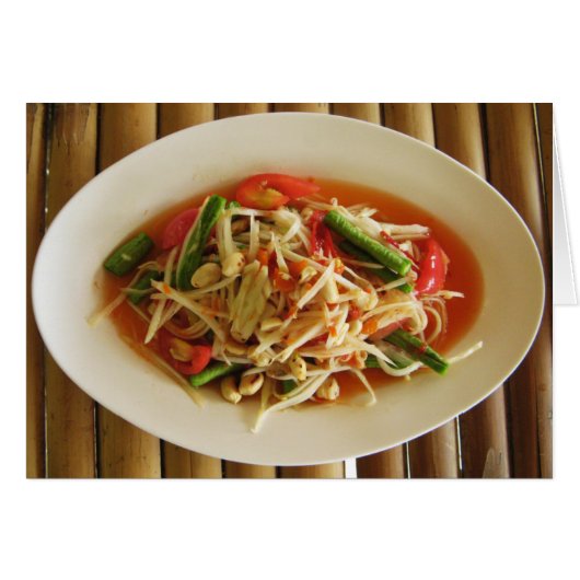 Nourriture laotienne thaïlandaise épicée de salade (Devant horizontal)