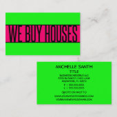 NOUS ACHETONS DES MAISONS Carte de visite Neon Gre (Devant / Derrière)