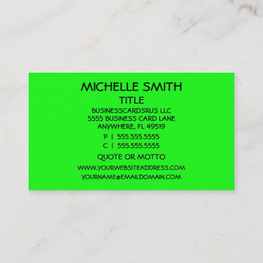 NOUS ACHETONS DES MAISONS Carte de visite Neon Gre (Dos)