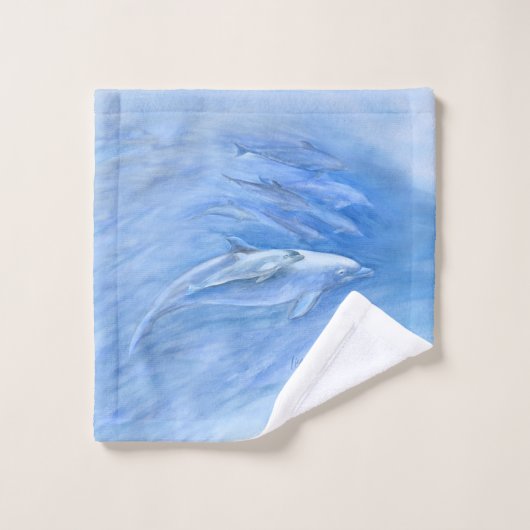 Nous AIMONS des dauphins de Bottlenose ! (Gant de toilette)