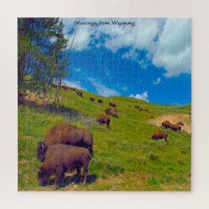 Nous Aimons Le Wyoming Au Bison. Jigsaw Puzzle