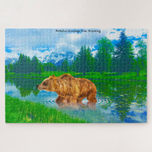 Nous aimons les ours bruns Wyoming Puzzle
