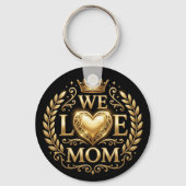Nous aimons Maman porte-clés Noir & Or (Verso)