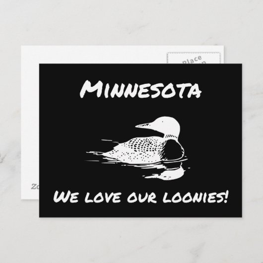 Nous Aimons Nos Loonies Funny MN Carte Postale (Devant / Derrière)