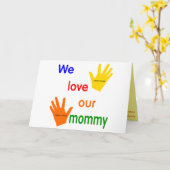 Nous aimons notre maman (2 enfants) Modèle de cart (Fleur jaune)