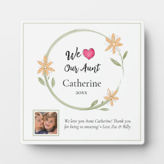 Nous aimons notre tante Plaque de photo personnali