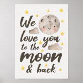 Nous aimons poster de nurserie Lune Enfants Chambr (Devant)