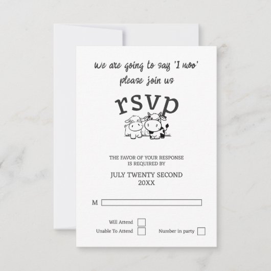 Nous allons dire I Moo RSVP Mariage (Devant)