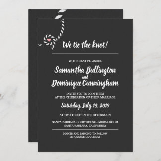 Nous attachons le faire-part de mariage de noeud