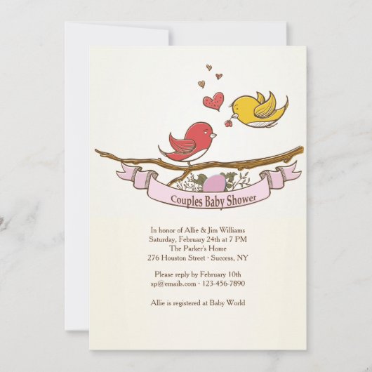 Nous attendons un invitation de baby shower de (Devant)