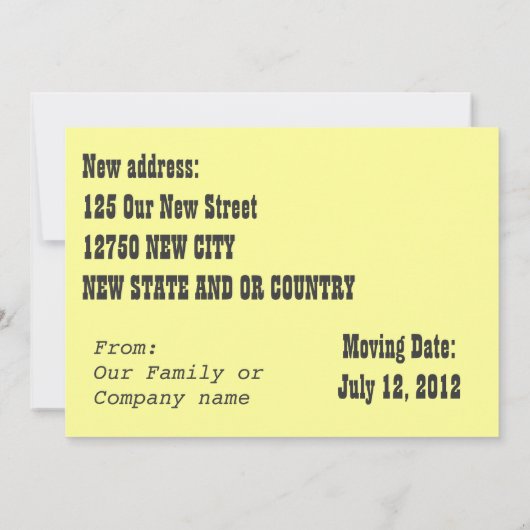 Nous avançons dans le faire-part (Dos)