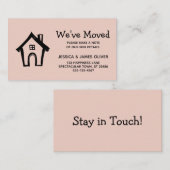 "Nous avons bougé" avec la Faire-part Blush de Lit (Devant / Derrière)