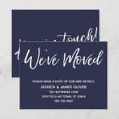 "Nous avons bougé" Écriture moderne Carte bleue ma (Devant / Derrière)