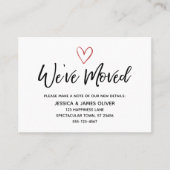 "Nous avons bougé" écriture moderne, carte de coeu (Devant)