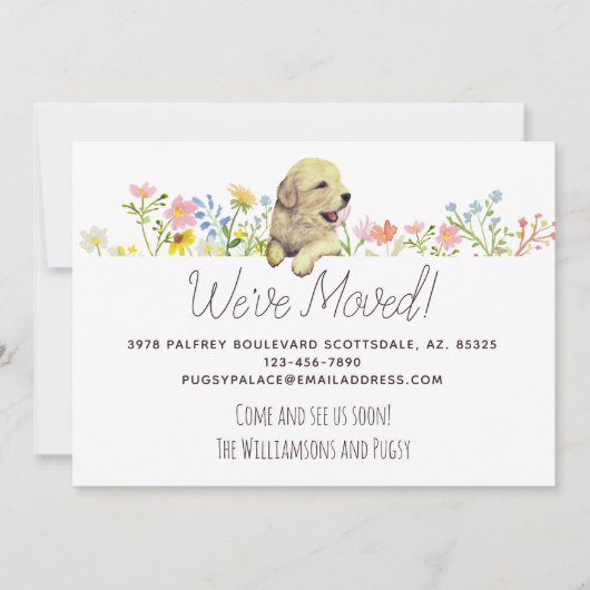 Nous avons bougé ! Golden Retriever Faire-part (Devant)