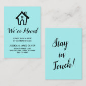 "Nous avons bougé" Noir sur la carte Aqua avec Lit (Devant / Derrière)