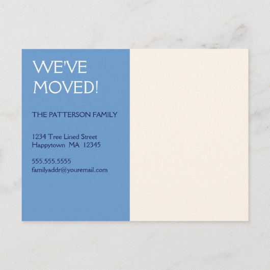 Nous avons bougé ! Nouvelle carte postale photo ma (Dos)